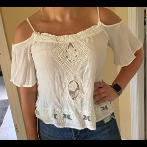 White Patron of Peace Flowy Top